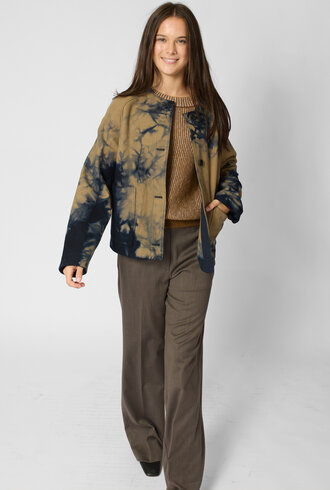 Pomandere Garment-Dyed Wool Cloth Coat Navy