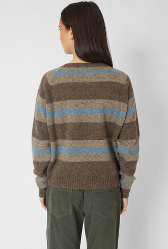 Bsbee Davis Crew Neck Stripe Brown