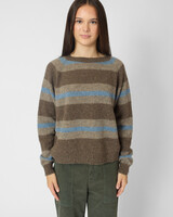 Bsbee Davis Crew Neck Stripe Brown