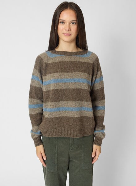 Bsbee Davis Crew Neck Stripe Brown