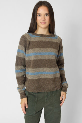 Bsbee Davis Crew Neck Stripe Brown