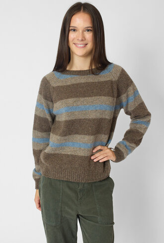 Bsbee Davis Crew Neck Stripe Brown