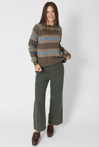 Bsbee Davis Crew Neck Stripe Brown