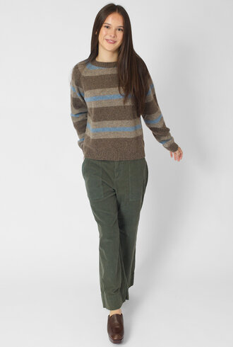 Bsbee Davis Crew Neck Stripe Brown