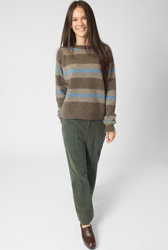 Bsbee Davis Crew Neck Stripe Brown
