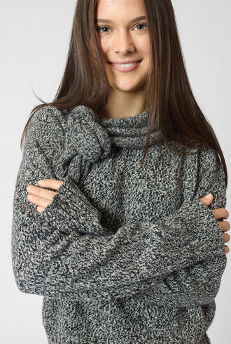 MJW. Marl Scarf Black/Natural