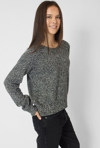 MJW. Tweed Cashmere Pullover Black/Ivory