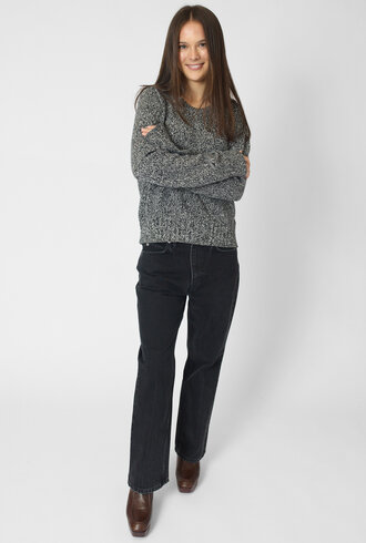 MJW. Tweed Cashmere Pullover Black/Ivory