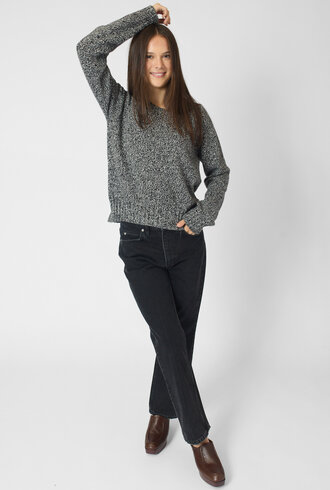 MJW. Tweed Cashmere Pullover Black/Ivory