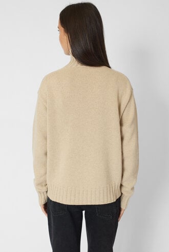 MJW. High Neck Oversized Pullover Oat