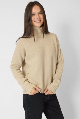 MJW. High Neck Oversized Pullover Oat