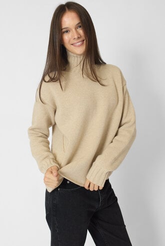 MJW. High Neck Oversized Pullover Oat