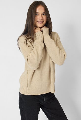 MJW. High Neck Oversized Pullover Oat