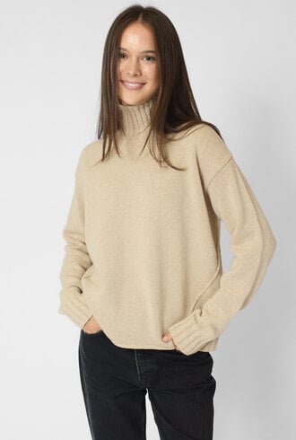 MJW. High Neck Oversized Pullover Oat