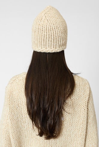 MJW. Chunky Cashmere Hat Oat/Natural