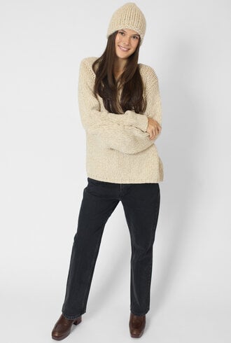 MJW. Chunky Cashmere Hat Oat/Natural