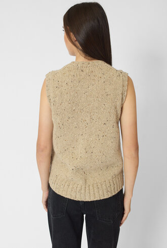 MJW. Tweed Cashmere Vest Oat