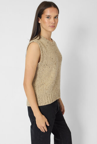 MJW. Tweed Cashmere Vest Oat