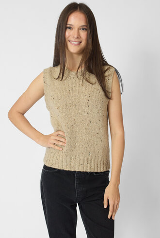 MJW. Tweed Cashmere Vest Oat