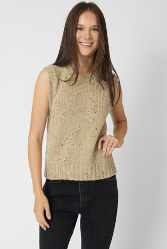 MJW. Tweed Cashmere Vest Oat