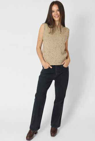 MJW. Tweed Cashmere Vest Oat