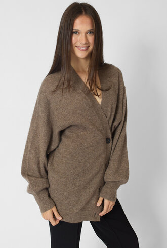 Apiece Apart Tissue Weight Cardigan Hazelnut