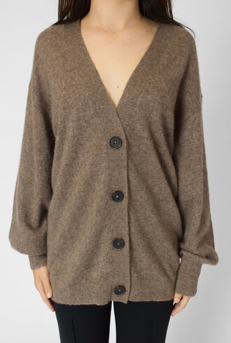 Apiece Apart Tissue Weight Cardigan Hazelnut