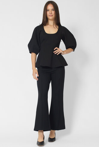 Apiece Apart Bebe Ponte Peplum Top Black