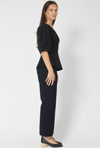 Apiece Apart Bebe Ponte Peplum Top Black