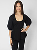 Apiece Apart Bebe Ponte Peplum Top Black