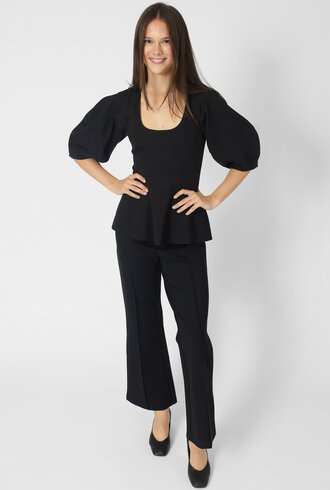Apiece Apart Bebe Ponte Peplum Top Black