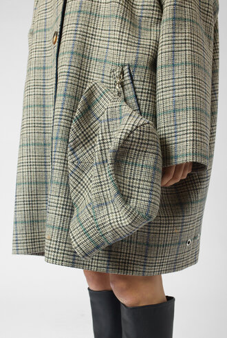Pret Pour Partir Moo Coat Check Blue