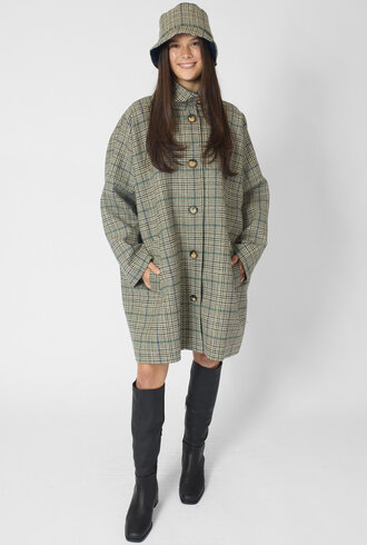 Pret Pour Partir Moo Coat Check Blue