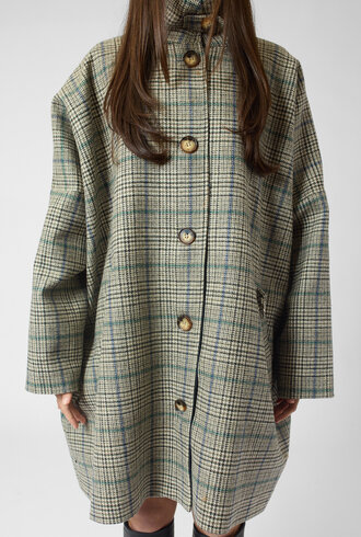 Pret Pour Partir Moo Coat Check Blue