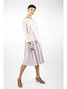 Pomandere Long Sleeve Pleated Skirt Dress Cream