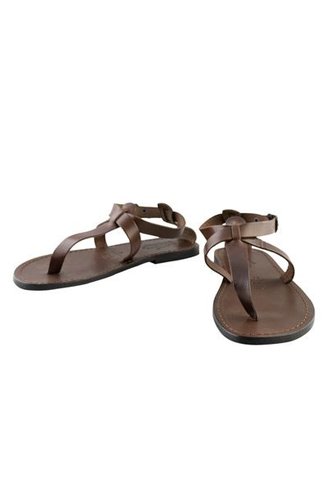 Local Menton Leather Sandals Dark Brown