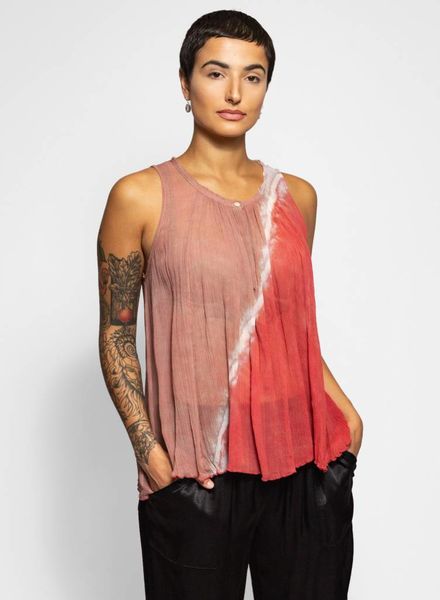 Raquel Allegra Breezy Tank Pink Sands Tie Dye