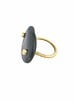 Renee Garvey Beach Stone Nail Head Ring Brass