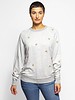 The Great The College Sweatshirt Heather Grey Rose Embroidery