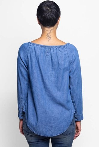 NSF Babette Denim Blouse Trueblue