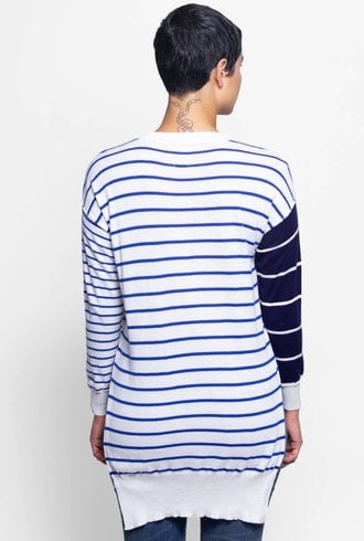 NSF Bryn Mix Stripe Sweater Chalk/Navy