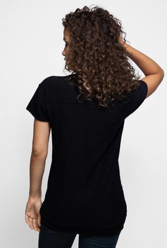 Inhabit Cotton Cashmere T-Shirt Black