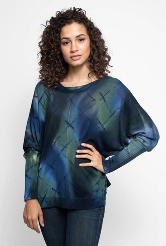 MA+CH Poncho Pullover Argyle Blue