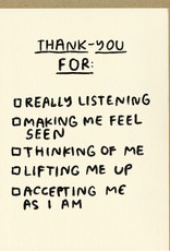 People I've Loved Thank You Checklist Card