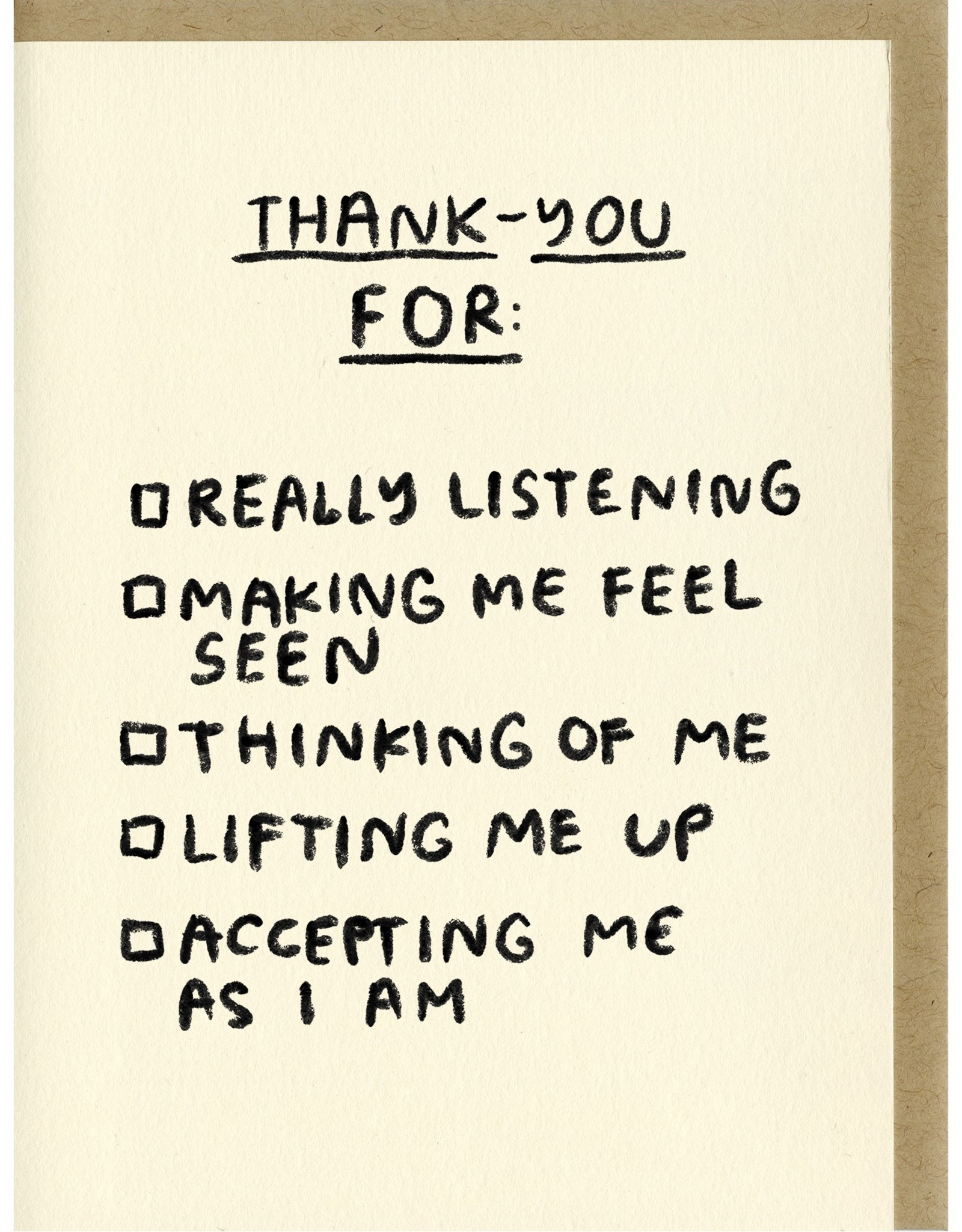 People I've Loved Thank You Checklist Card