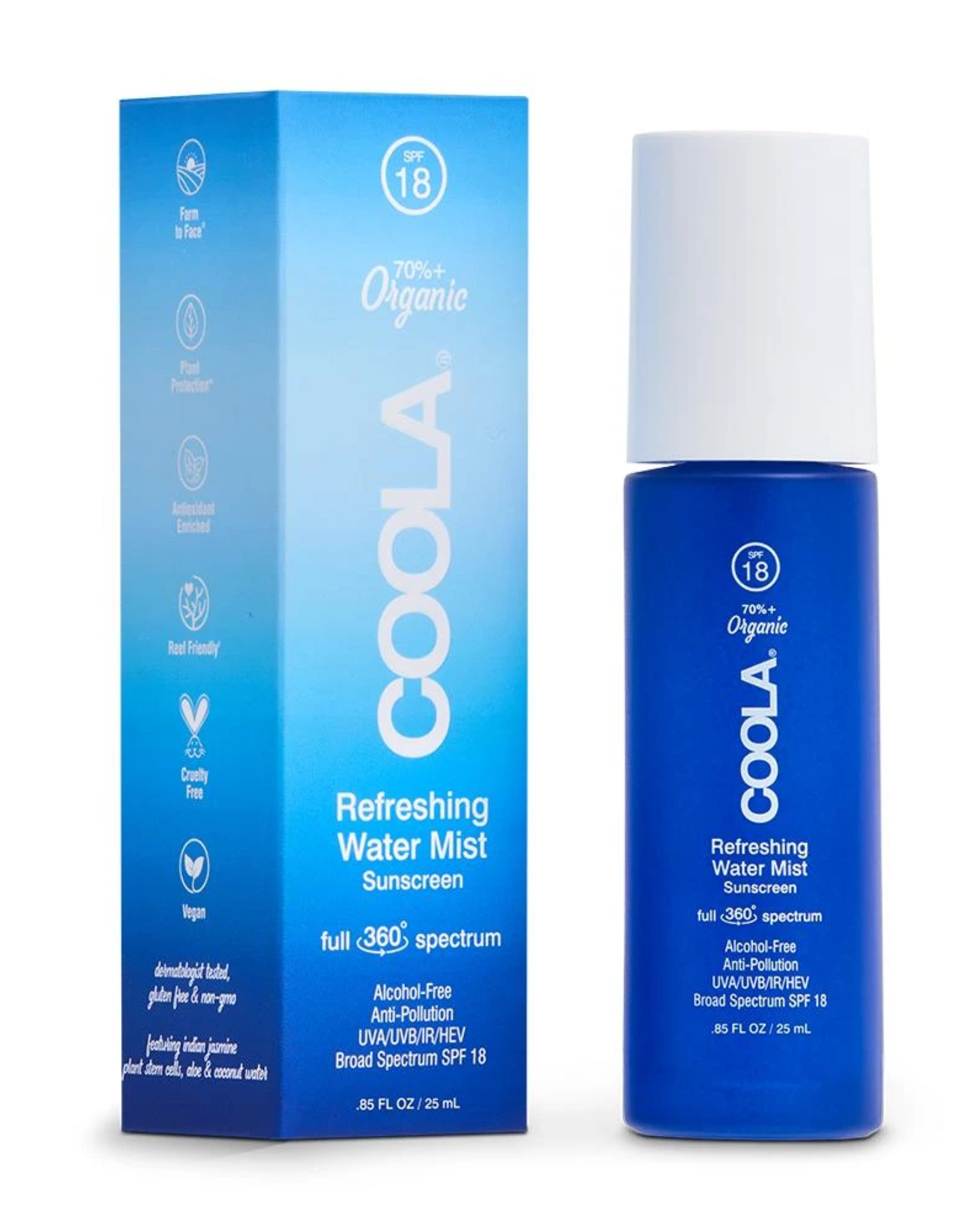 Coola SPF 18 Full Spectrum 360 Refreshing Water Mist Organic Face Sunscreen