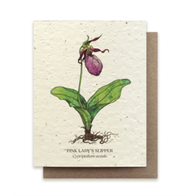 The Bower Studio Lady Slipper Plantable Seed Paper Greeting Card