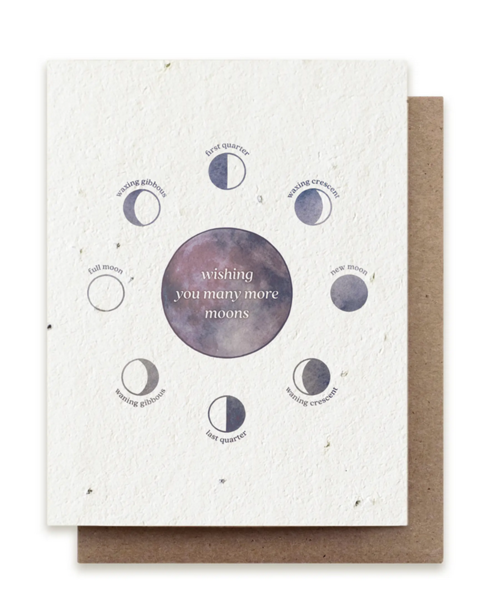 The Bower Studio Moon Phase Plantable Seed Paper Greeting Card