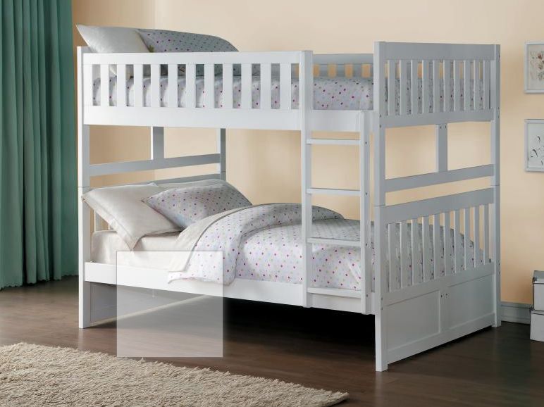 Homelegance B2053 White Full Bunk Bed Treasures Homelegance B2053 White Full Bunk Bed