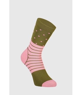 Mons Royale Womens All Rounder Crew Sock Khaki Rose
